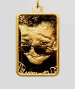 3D Custom Rectangle Charm - Small (18mm) - Yellow Gold Plated