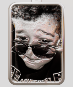 3D Custom Rectangle Charm - Large (24mm) - Sterling Silver 925