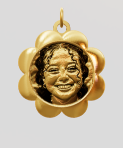 3D Custom Flower Charm - Small (18mm) - Yellow Gold Plated