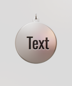 3D Custom Circle Charm - Large (24mm) - Sterling Silver 925