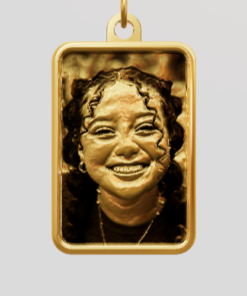 3D Custom Rectangle Charm - Small (18mm) - Yellow Gold Plated