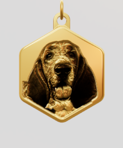 3D Custom Hexagon Charm - Small (18mm) - Yellow Gold Plated