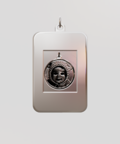 3D Custom Rectangle Charm - Large (24mm) - Sterling Silver 925