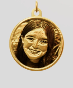 3D Custom Circle Charm - Small (18mm) - Yellow Gold Plated