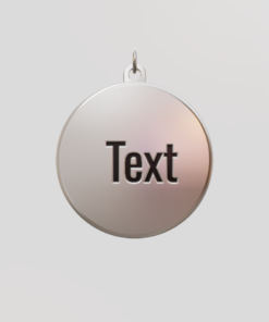 3D Custom Circle Charm - Large (24mm) - Sterling Silver 925