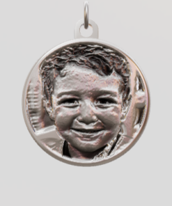 3D Custom Circle Charm - Small (18mm) - Sterling Silver 925