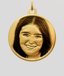 3D Custom Circle Charm - Small (18mm) - Yellow Gold Plated