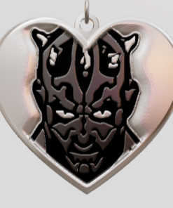 3D Custom Heart Charm - Large (24mm) - Sterling Silver 925