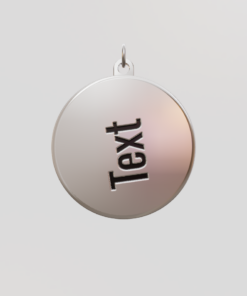 3D Custom Circle Charm - Large (24mm) - Sterling Silver 925