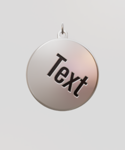 3D Custom Circle Charm - Large (24mm) - Sterling Silver 925