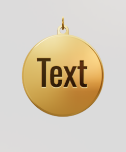 3D Custom Circle Charm - Large (24mm) - Yellow Gold Plated