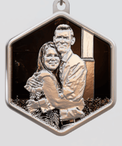 3D Custom Hexagon Charm - Large (24mm) - Sterling Silver 925