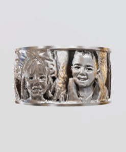 3D Custom Ring - Wide Band, Size 5.5 - Sterling Silver 925