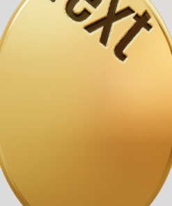 3D Custom Oval Charm - Large (24mm) - Yellow Gold Plated