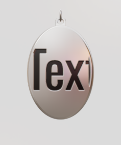 3D Custom Oval Charm - Large (24mm) - Sterling Silver 925