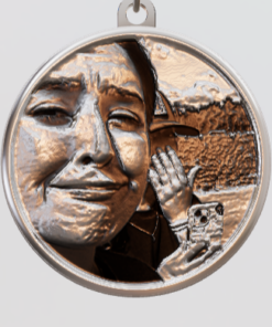 3D Custom Circle Charm - Large (24mm) - Sterling Silver 925