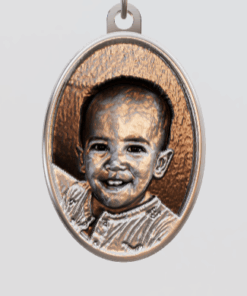 3D Custom Oval Charm - Small (18mm) - Sterling Silver 925