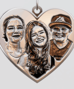 3D Custom Heart Charm - Large (24mm) - Sterling Silver 925