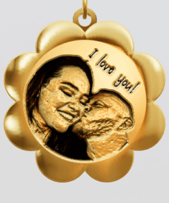 3D Custom Flower Charm - Large (24mm) - Yellow Gold Plated