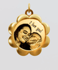 3D Custom Flower Charm - Small (18mm) - Yellow Gold Plated