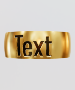 3D Custom Ring - Regular Band, Size 8.0 - 10KT Solid Yellow Gold