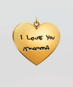 3D Custom Heart Charm - Large (24mm) - Yellow Gold Plated