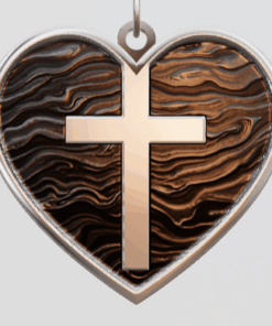 3D Custom Heart Charm - Large (24mm) - Sterling Silver 925