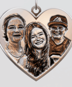 3D Custom Heart Charm - Large (24mm) - Sterling Silver 925