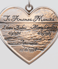 3D Custom Heart Charm - Large (24mm) - Sterling Silver 925