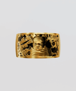 3D Custom Ring - Wide Band, Size 7.0 - 10KT Solid Yellow Gold