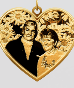 3D Custom Heart Charm - Large (24mm) - Yellow Gold Plated