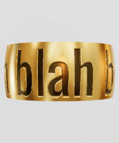 3D Custom Ring - Wide Band, Size 9.0 - 10KT Solid Yellow Gold