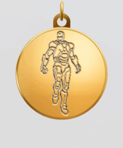 3D Custom Circle Charm - Small (18mm) - Yellow Gold Plated