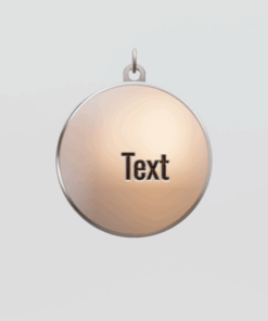 3D Custom Circle Charm - Large (24mm) - Sterling Silver 925