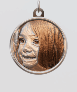 3D Custom Circle Charm - Small (18mm) - Sterling Silver 925