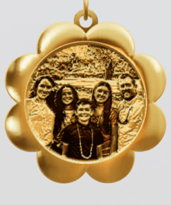 3D Custom Flower Charm - Large (24mm) - Yellow Gold Plated