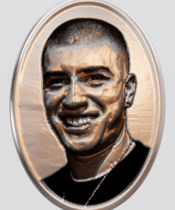 3D Custom Oval Charm - Large (24mm) - Sterling Silver 925