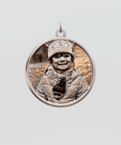 3D Custom Circle Charm - Large (24mm) - Sterling Silver 925