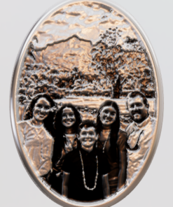 3D Custom Oval Charm - Large (24mm) - Sterling Silver 925