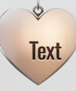 3D Custom Heart Charm - Large (24mm) - Sterling Silver 925