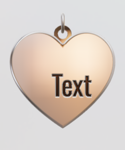 3D Custom Heart Charm - Small (18mm) - Sterling Silver 925